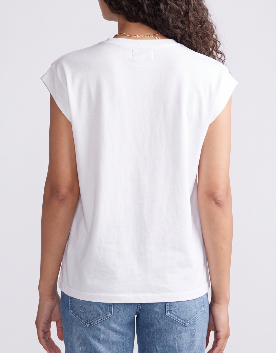 The Edit Cap Sleeve Tank - White