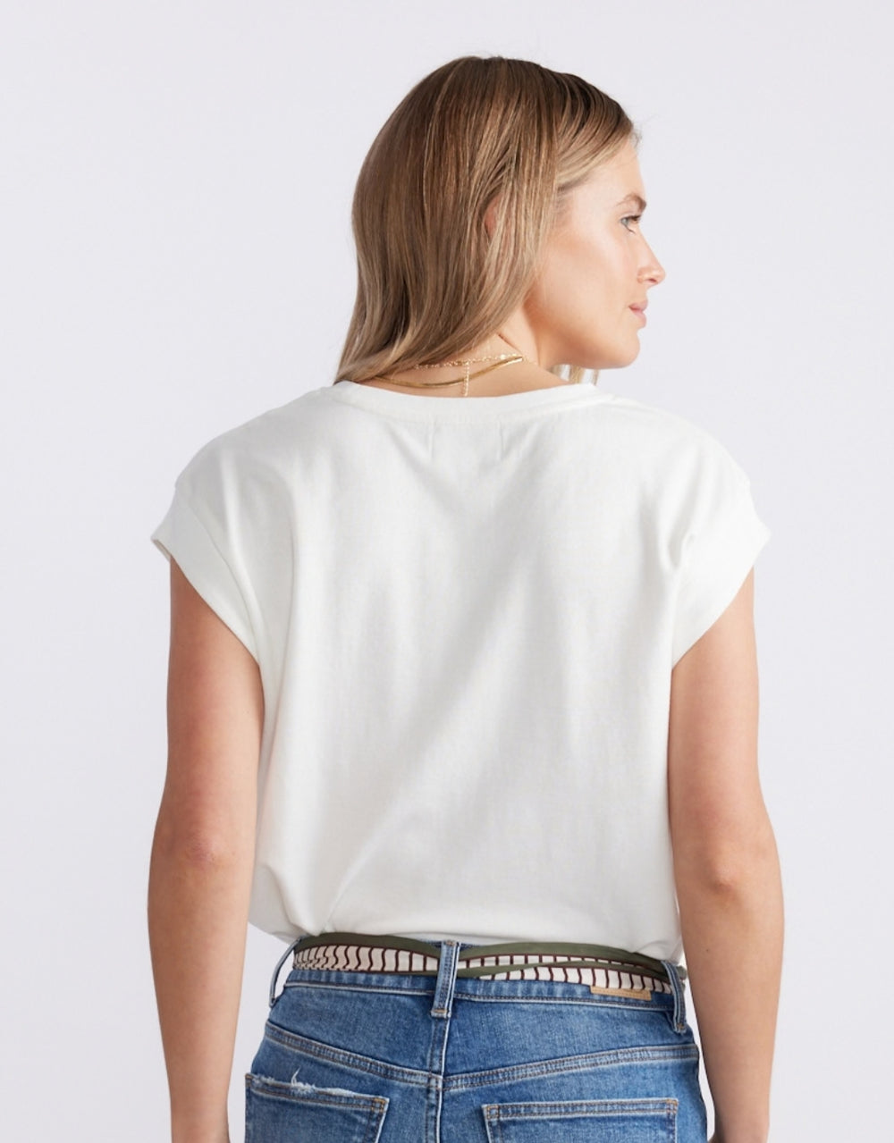 The Edit Cap Sleeve Tank - White