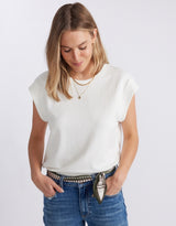 The Edit Cap Sleeve Tank - White