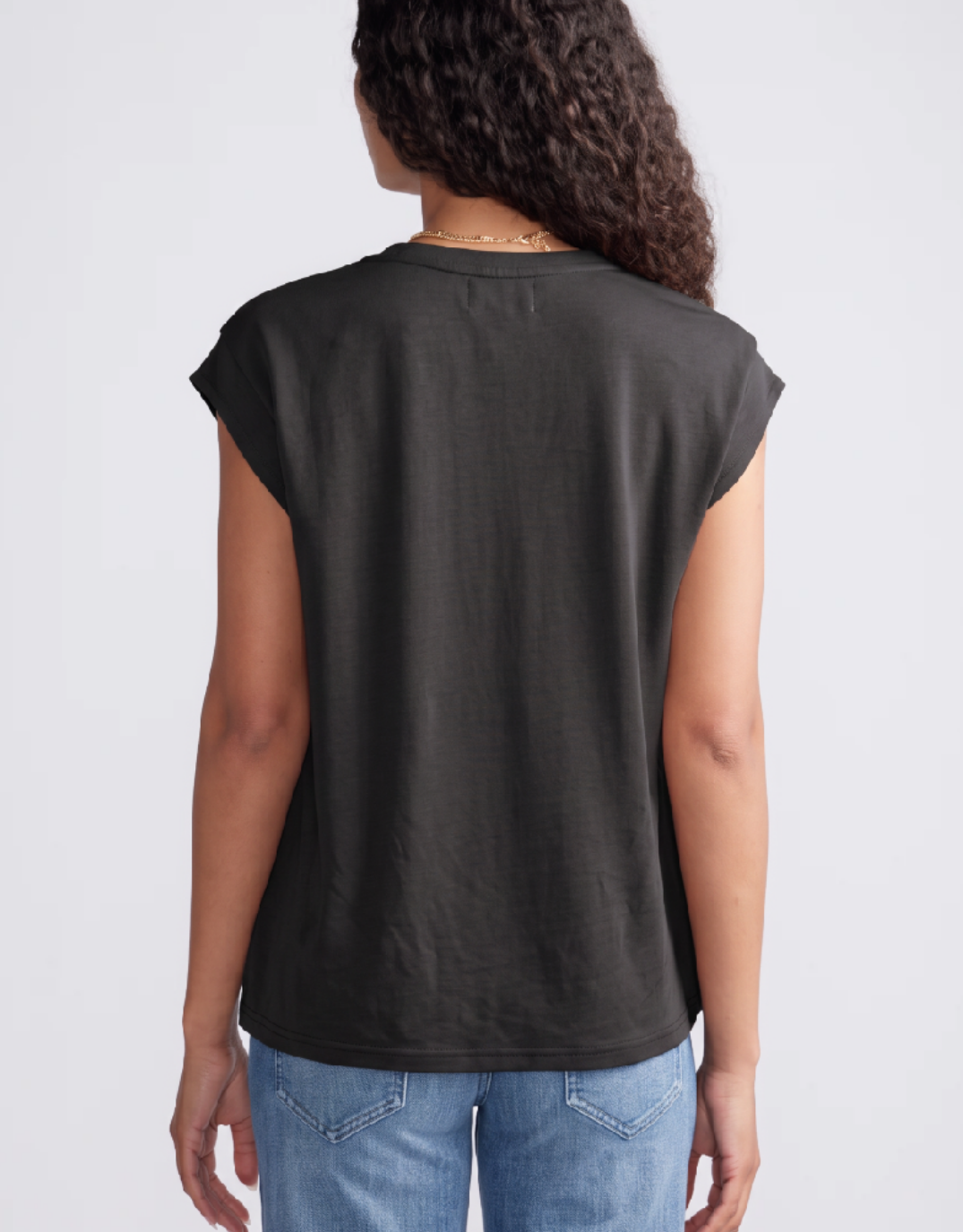 The Edit Cap Sleeve Tank - Black