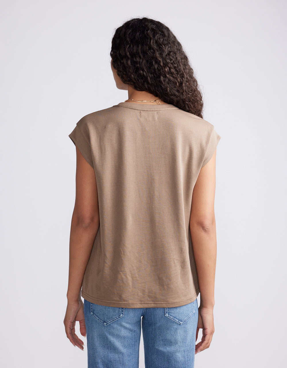 The Edit Cap Sleeve Tank - Chocolate