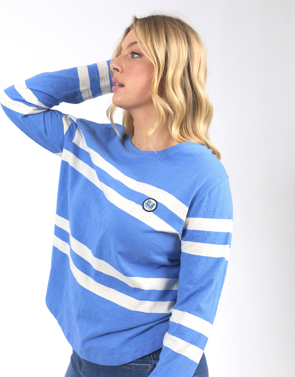 Allegra Long Sleeve Tee - Cerulean Blue