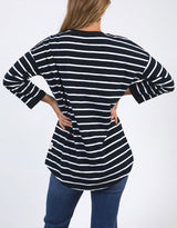 elm-annie-3-4-sleeve-tee-navy-white-stripe-womens-clothing