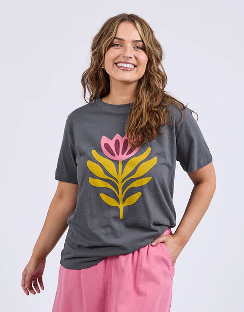 Fiore Tee - Charcoal