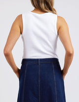 Elm - Florence Button Through Skirt - Dark Sapphire - White & Co Living Skirts