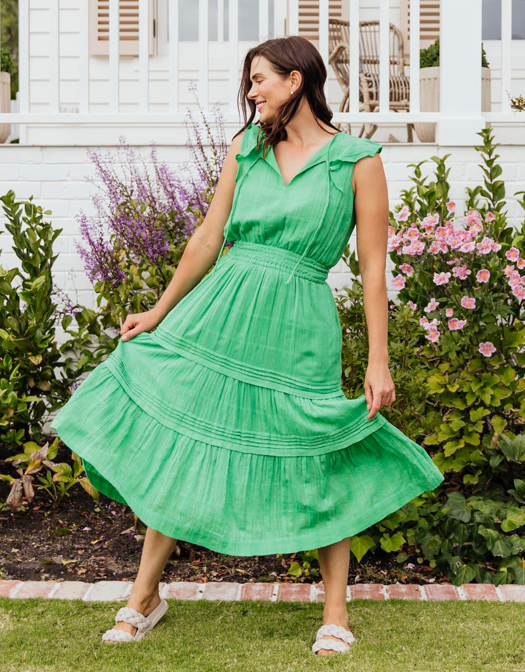 Buy Isabella Midi Dress Greenbriar Elm for Sale Online New Zealand