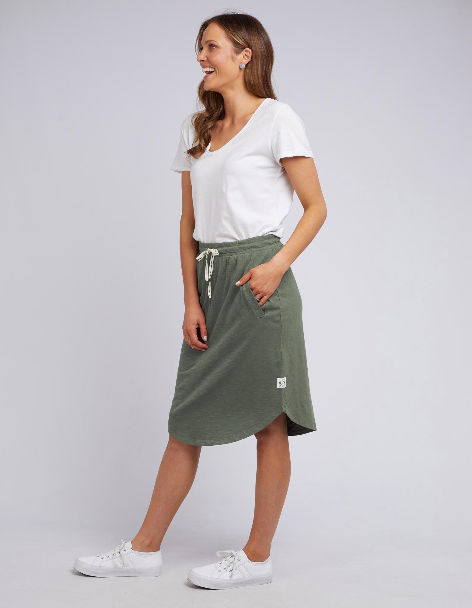 Elm - Isla Skirt - Khaki - White & Co Living Skirts