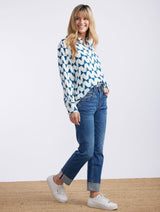 Janey Geo Shirt - Navy Geo Print