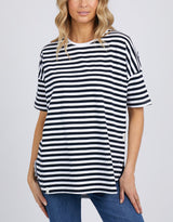 Lauren Short Sleeve Tee - Black/White Stripe