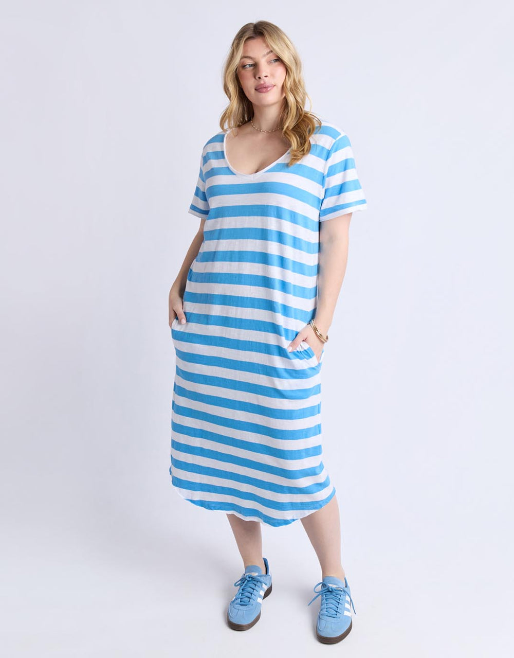Buy Maeve Midi Dress - Azure Blue & White Stripe Elm for Sale Online New Zealand | White & Co. Buy Maeve Midi Dress - Azure Blue & White Stripe Elm for Sale Online New Zealand | White & Co.