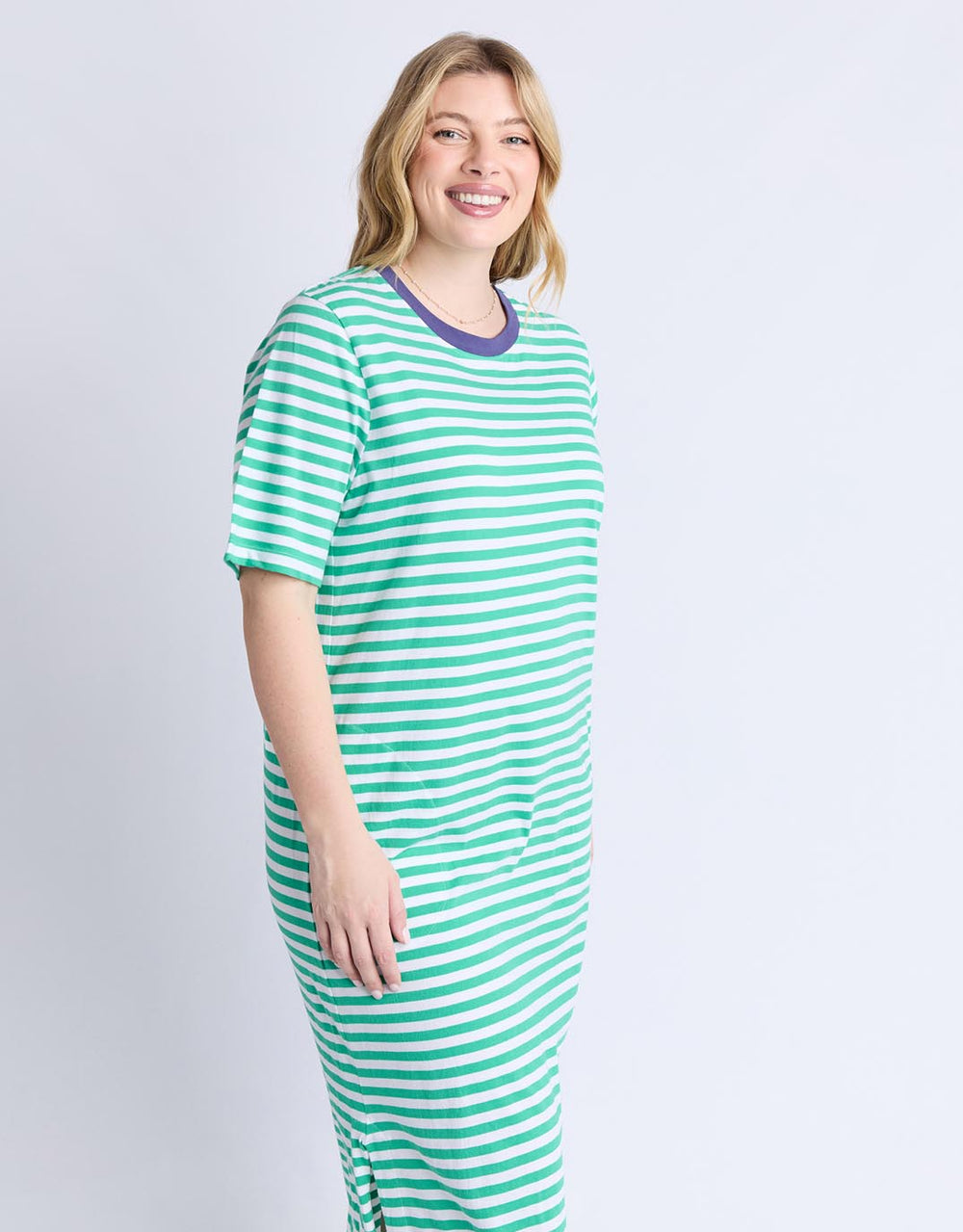 elm-merry-tee-dress-gumdrop-green-white-stripe-vintage-blue-womens-clothing