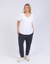 Plus Size Pima Vee Tee - White