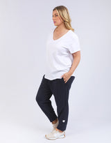 Plus Size Pima Vee Tee - White