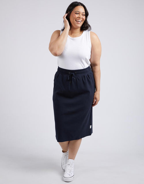Rib Midi Skirt - Dark Sapphire