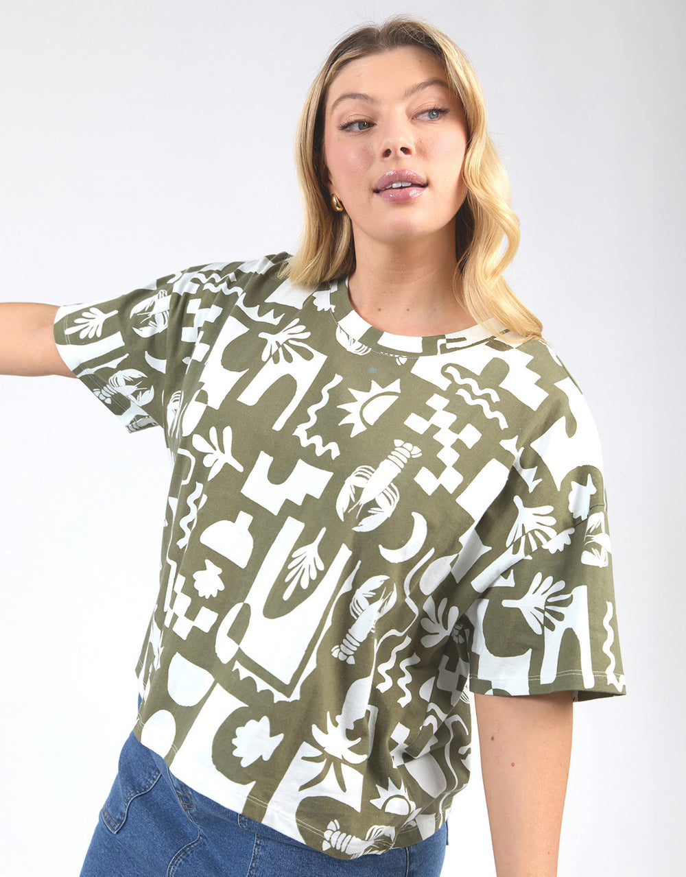 elm-postcard-tee-khaki-and-cream-print-womens-clothing