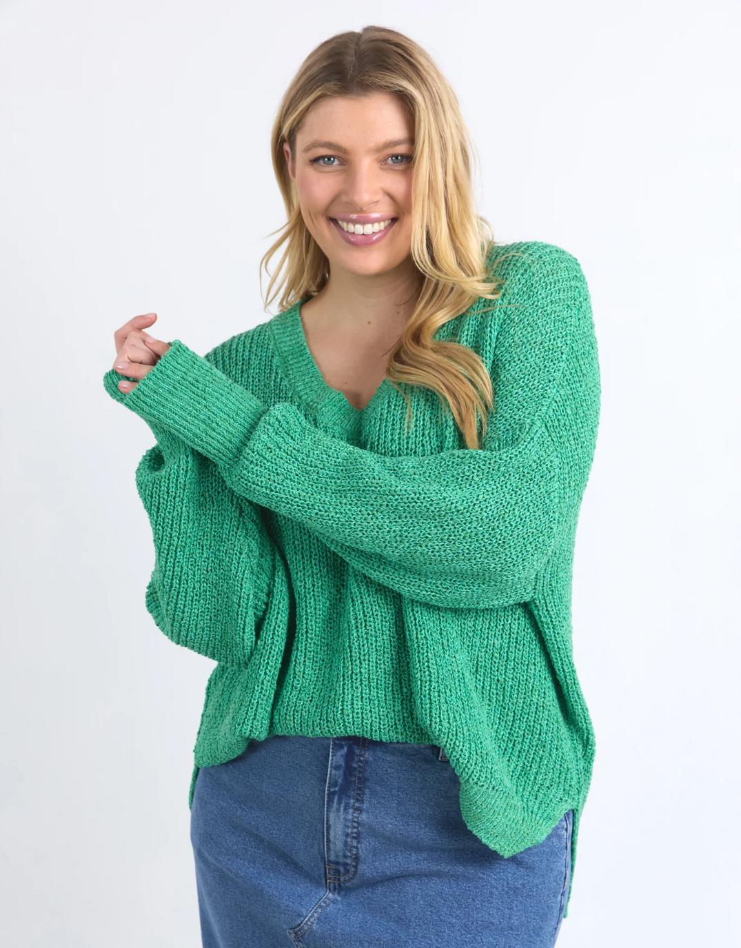 elm-rachele-v-neck-knit-greenbriar-womens-clothing