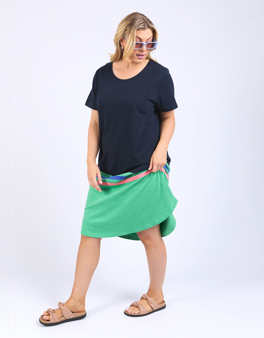 elm-rhea-tee-dress-navy-green-colour-block-womens-clothing