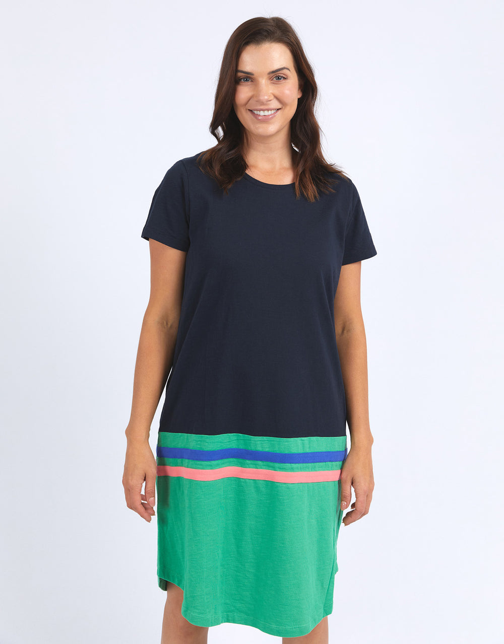 elm-rhea-tee-dress-navy-green-colour-block-womens-clothing