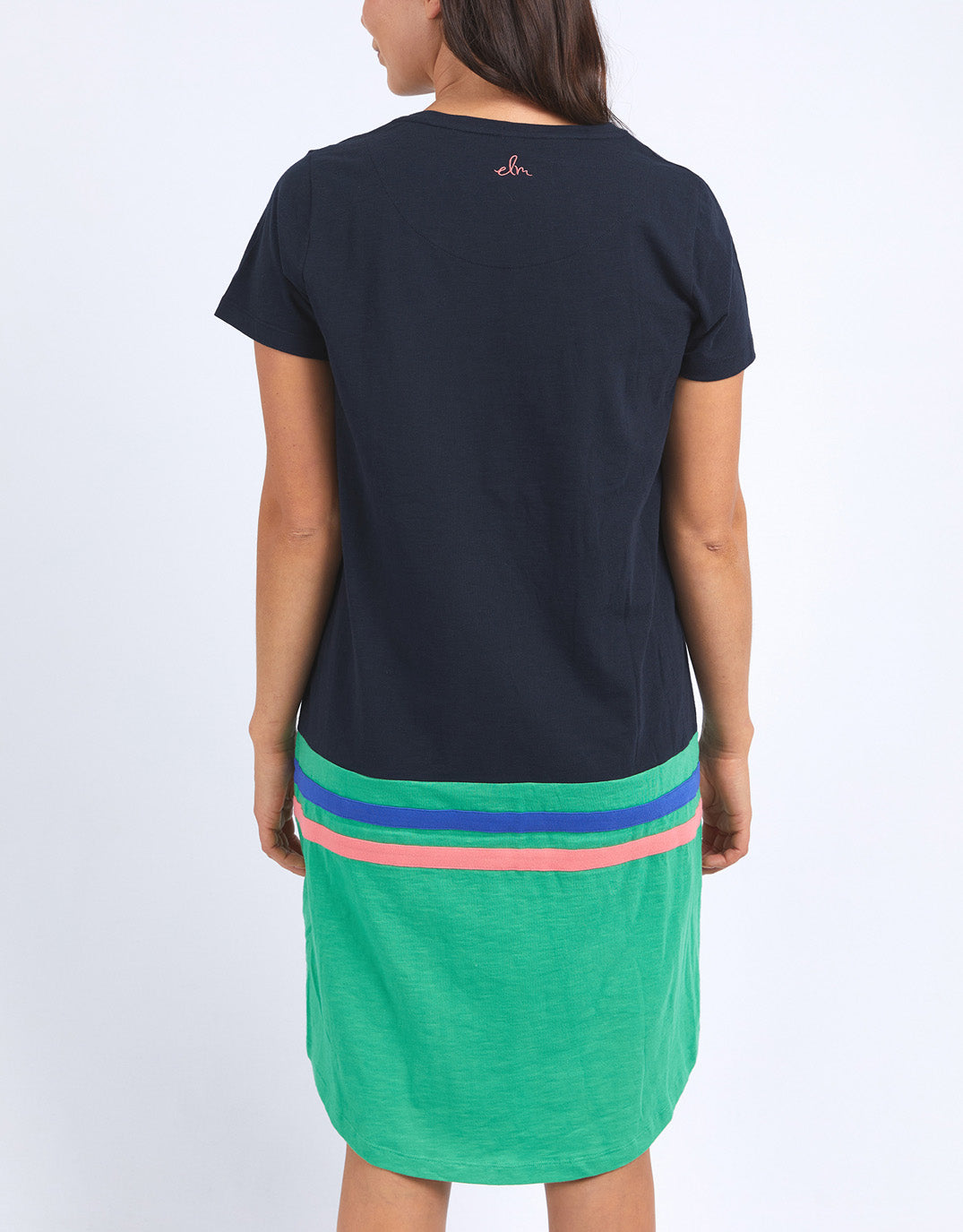 elm-rhea-tee-dress-navy-green-colour-block-womens-clothing