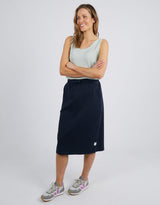 Elm - Rib Midi Skirt - Dark Sapphire - White & Co Living Skirts