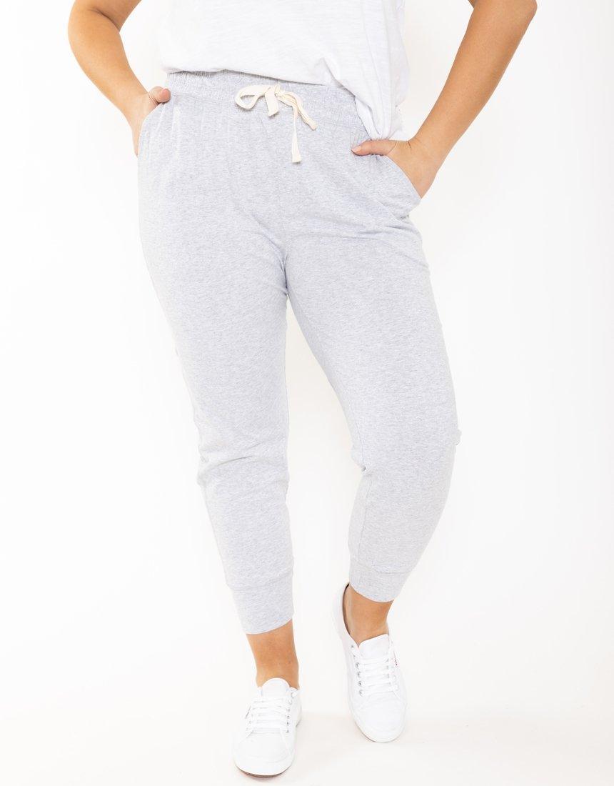 Elm - Wash Out Lounge Pants - Grey Marle - White & Co Living Pants