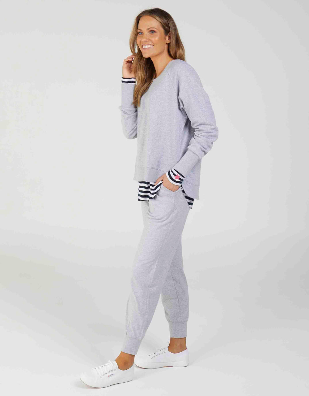 Elm - Wash Out Lounge Pants - Grey Marle - White & Co Living Pants