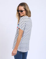 Zena Tee - White And Navy Stripe