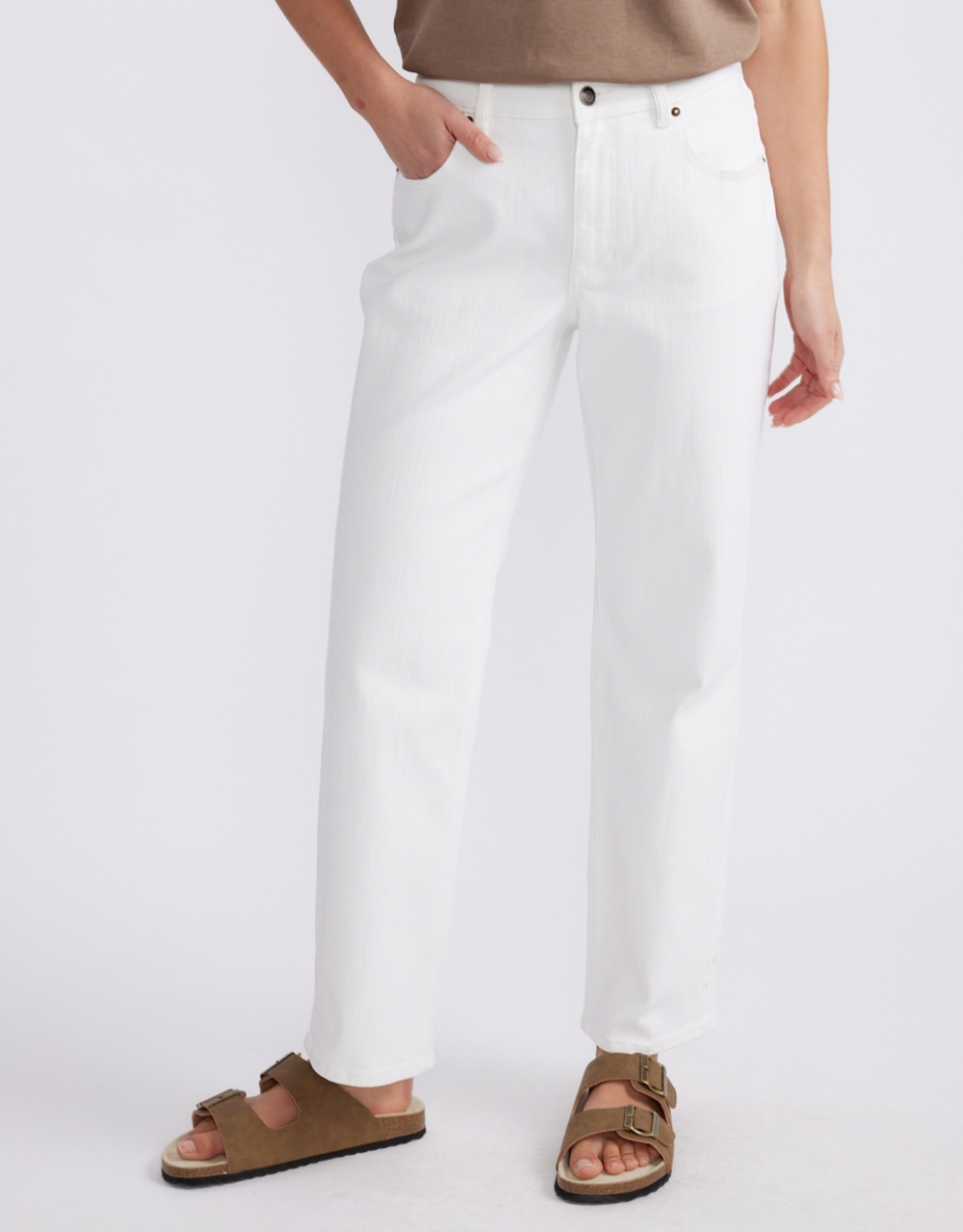 Elodie Straight Leg Jean - White