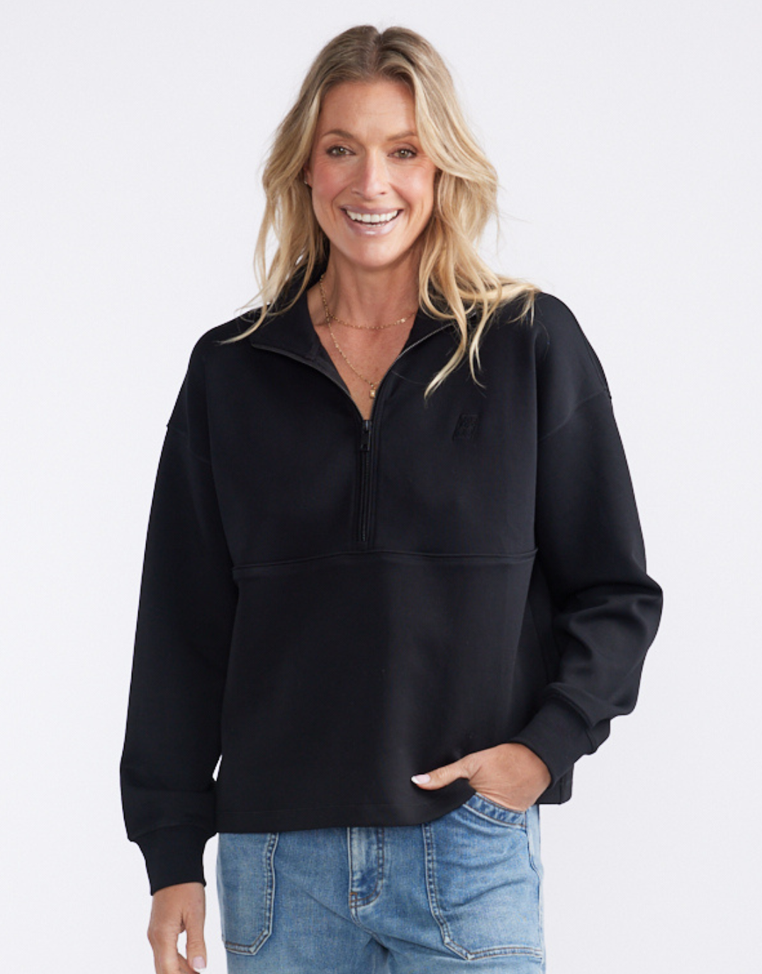 Escape Super Soft Half Zip Top - Black