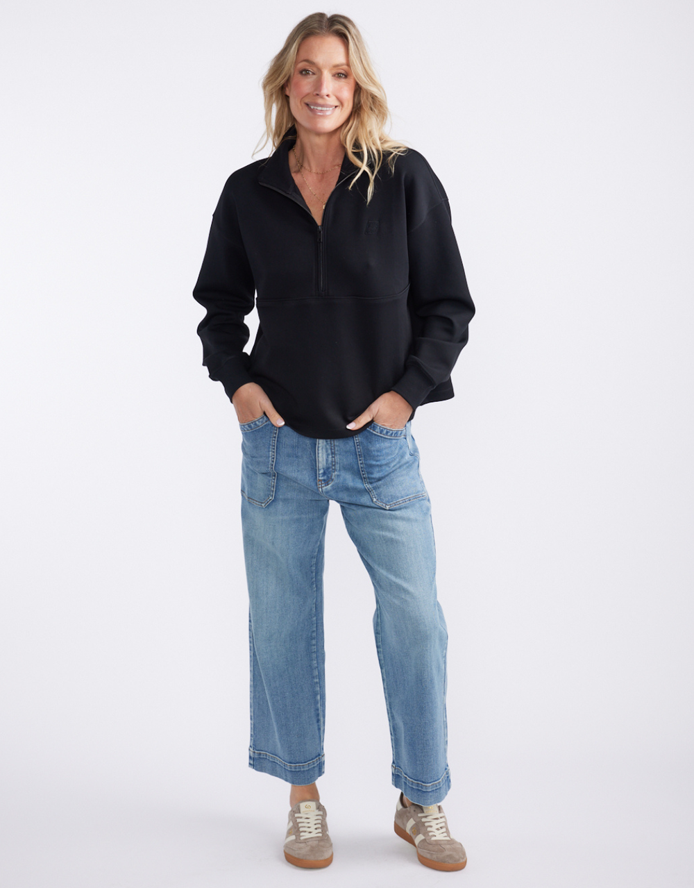 Escape Super Soft Half Zip Top - Black