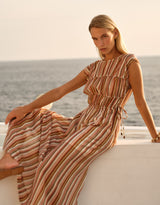 Callista Midi Dress - Sandbar Stripe