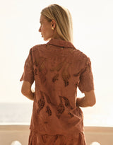 Colette Lace Shirt - Red Clay