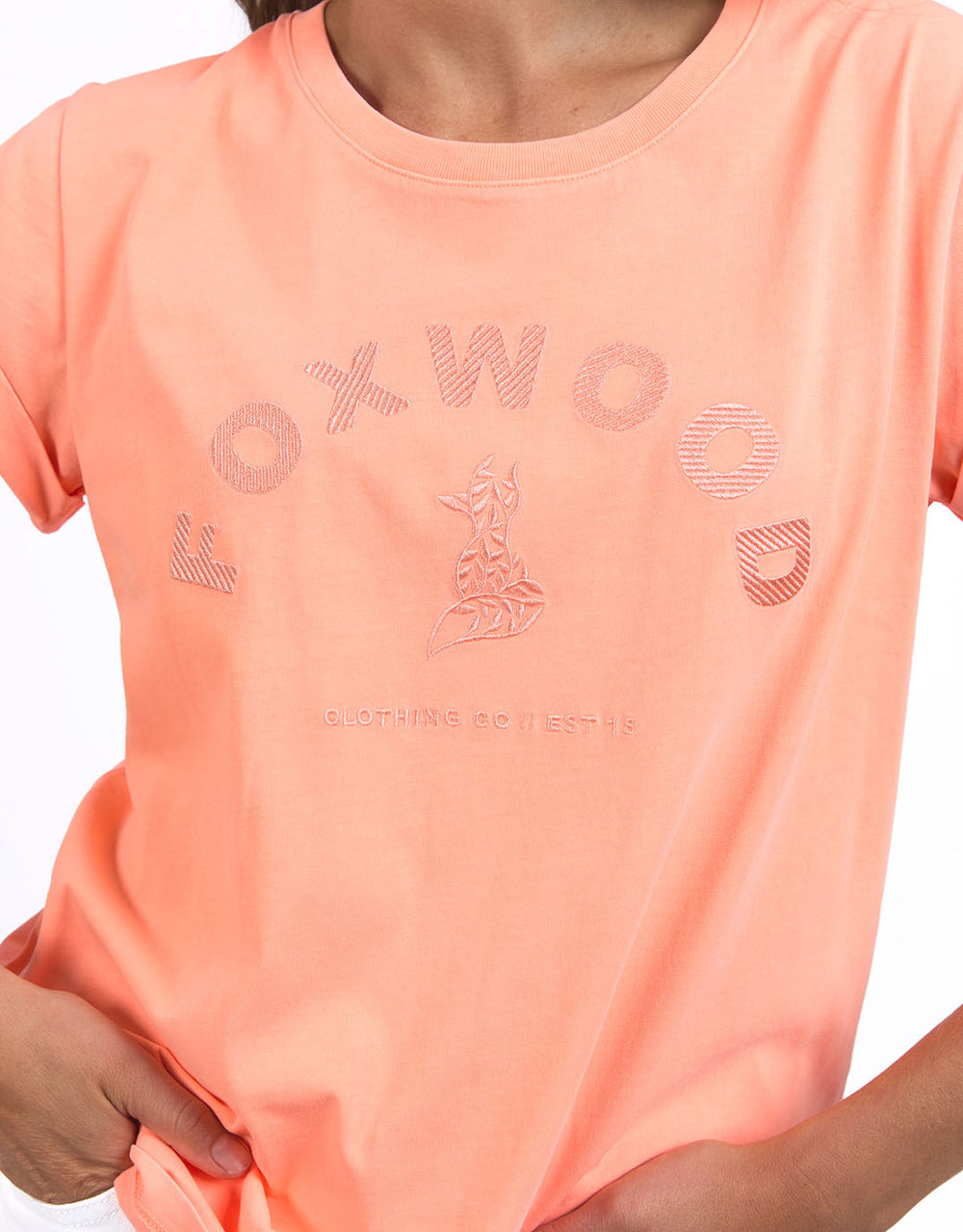 foxwood-effortless-tee-neon-peach-womens-clothing