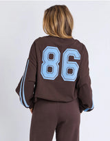 Elevated Sunday Crew - Coffee/Light Blue