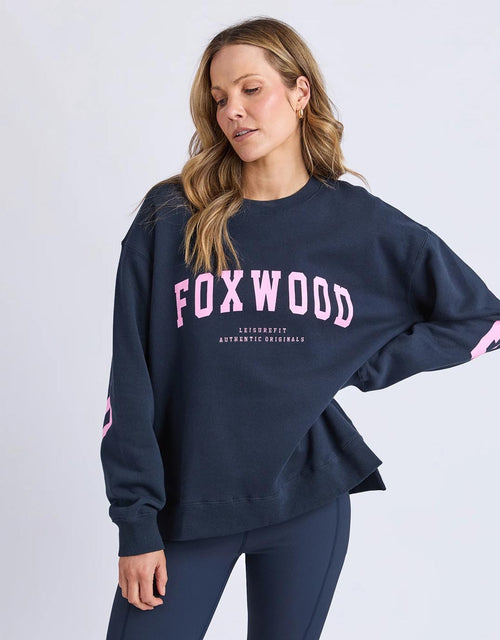 foxwood-interval-crew-navy-with-neon-pink-womens-clothing