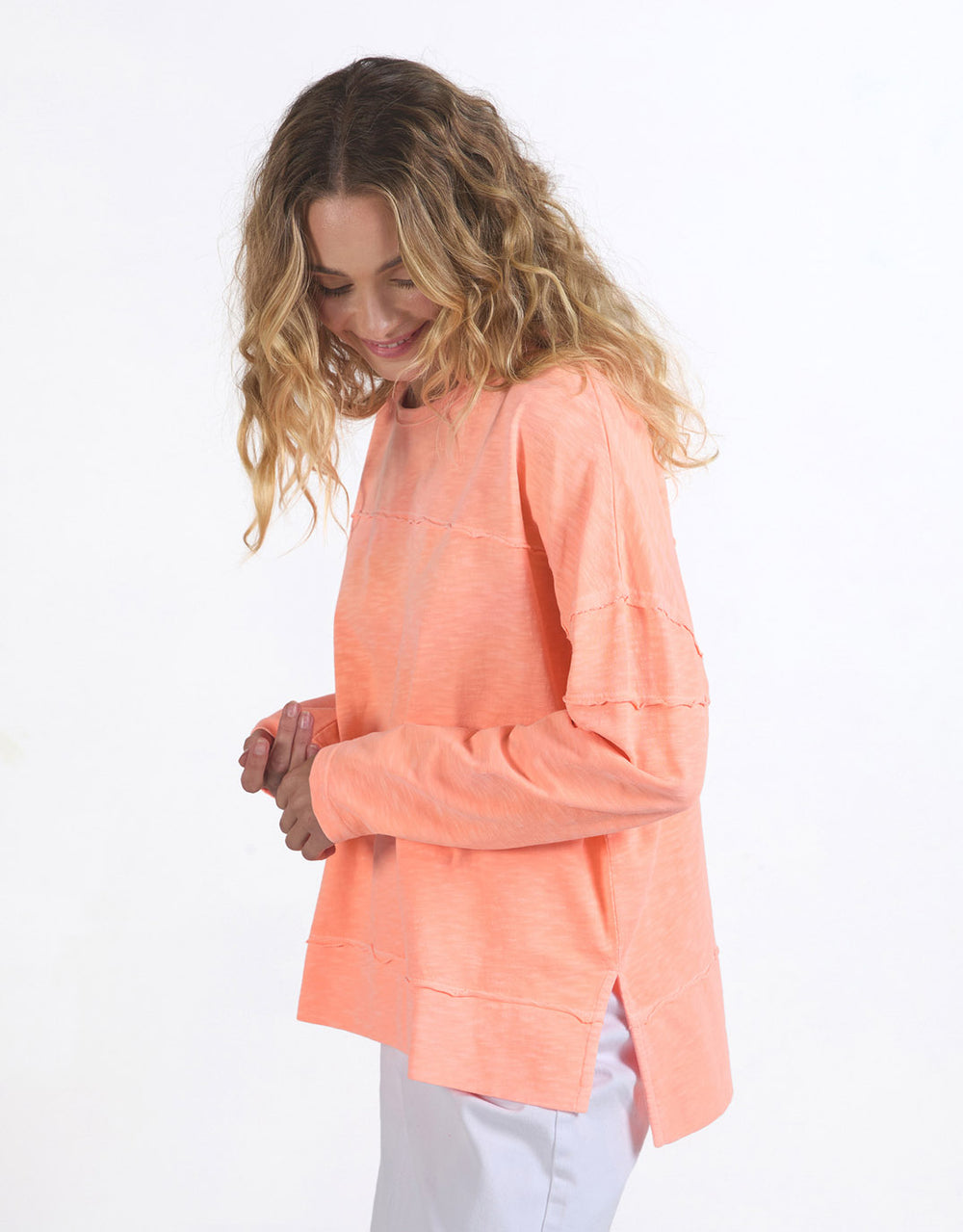 foxwood-jayne-throw-on-top-neon-peach-womens-clothing