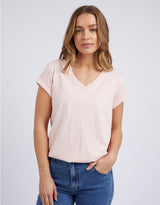 Foxwood - Manly Vee Tee - Peach Pink - White & Co Living Tops