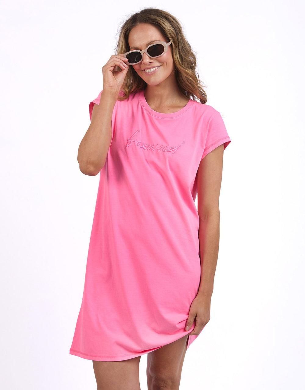 foxwood-signature-embroidery-tee-dress-neon-rose-womens-clothing