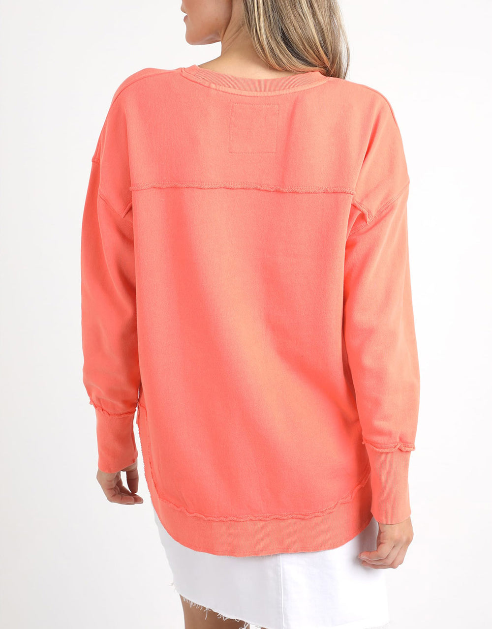 foxwood-simplified-crew-neon-peach-womens-clothing