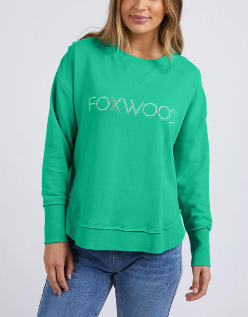 foxwood-simplified-metallic-crew-green-womens-clothing