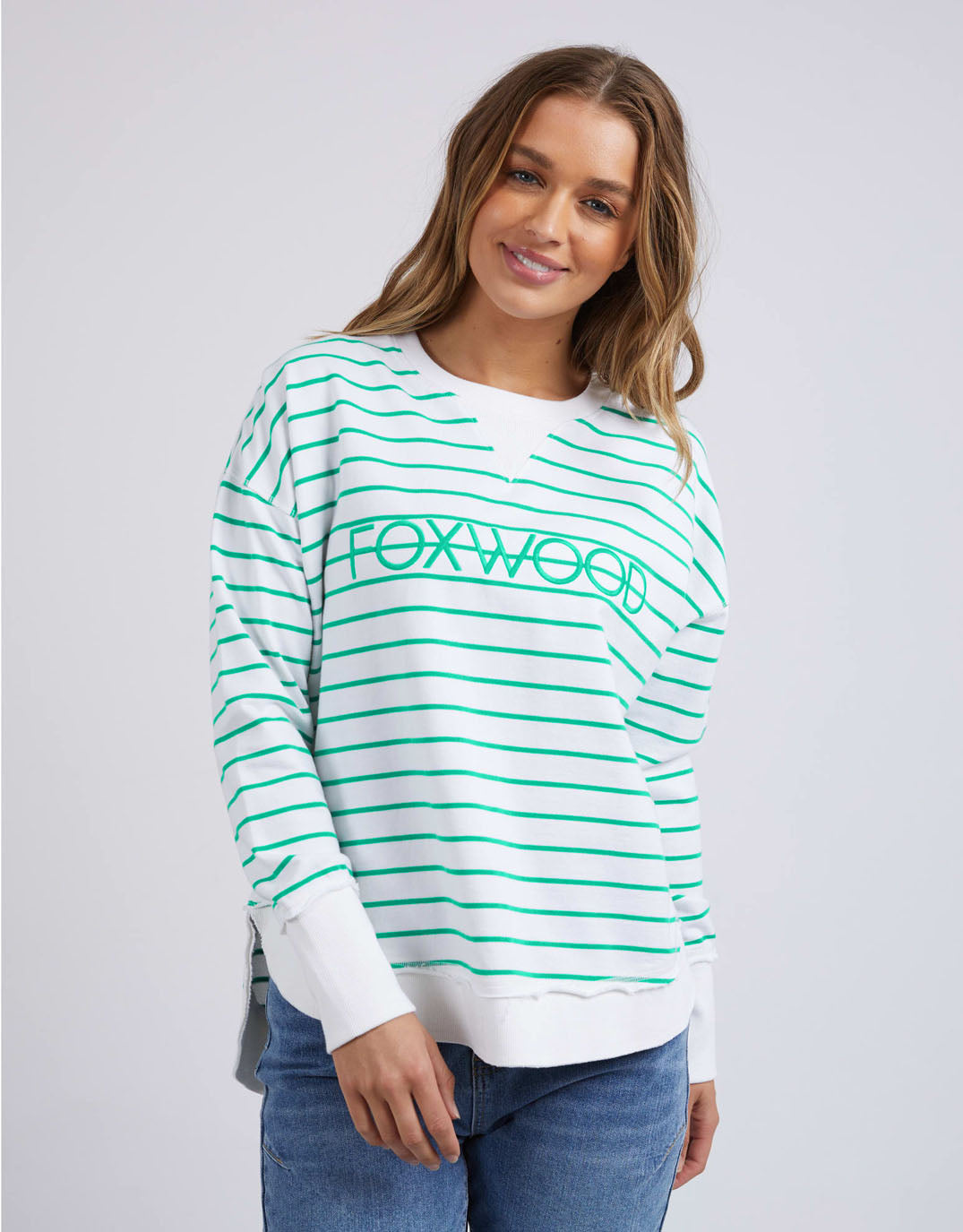 foxwood-simplified-stripe-crew-green-womens-clothing