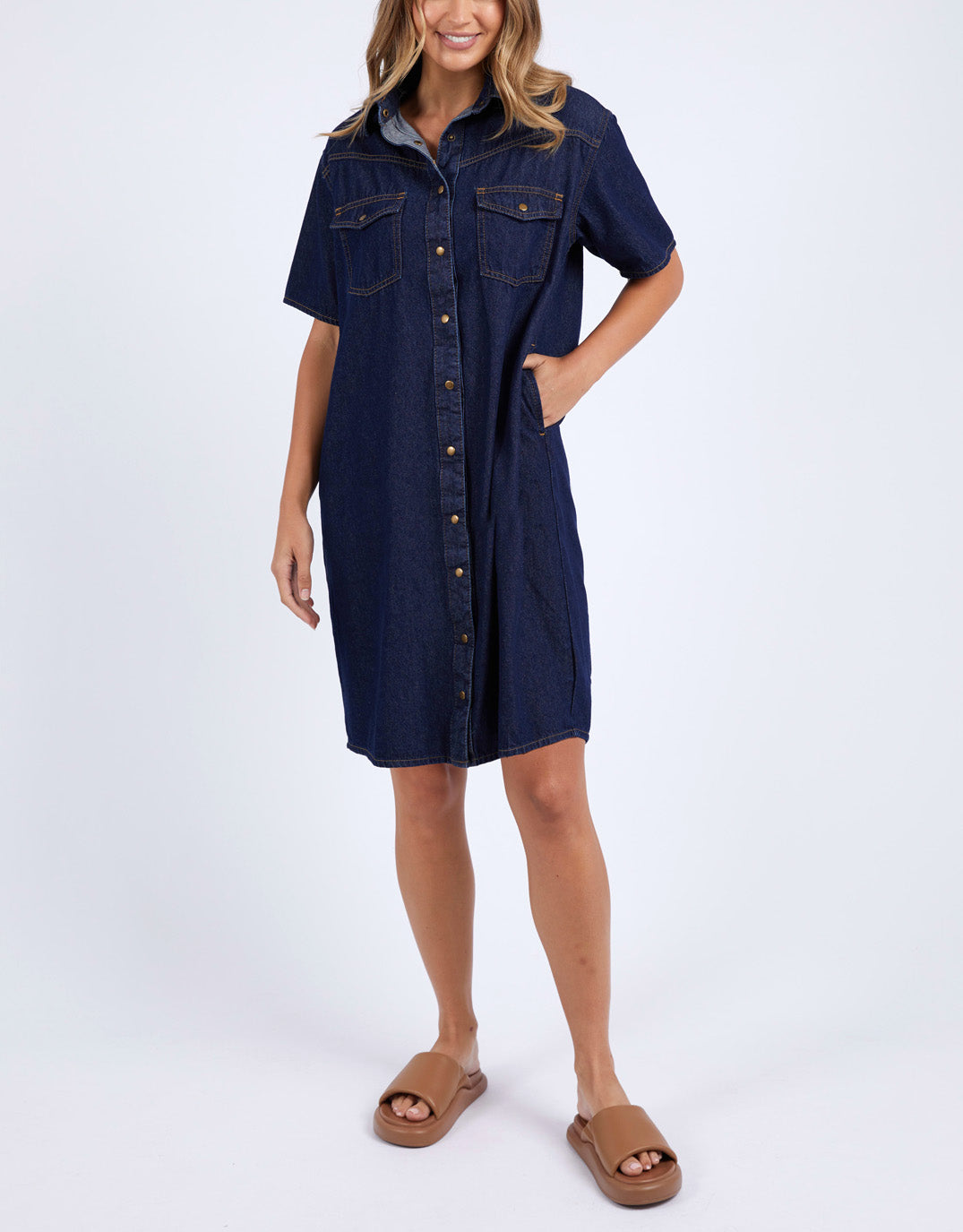 Coloured denim dress best sale