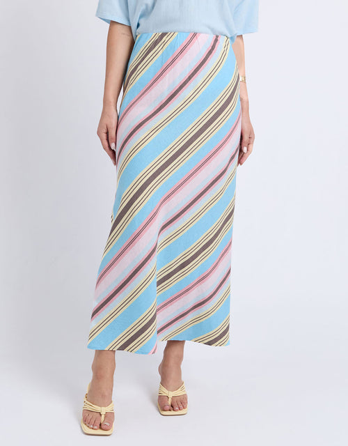 Sundown Stripe Skirt - Blue