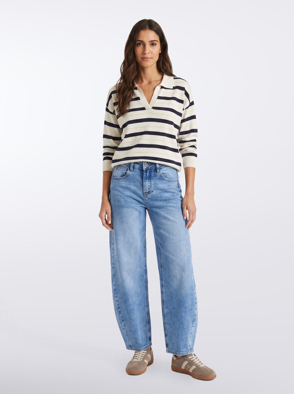 Polo Frenchie Knit - Ecru/Navy