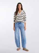 Polo Frenchie Knit - Ecru/Navy