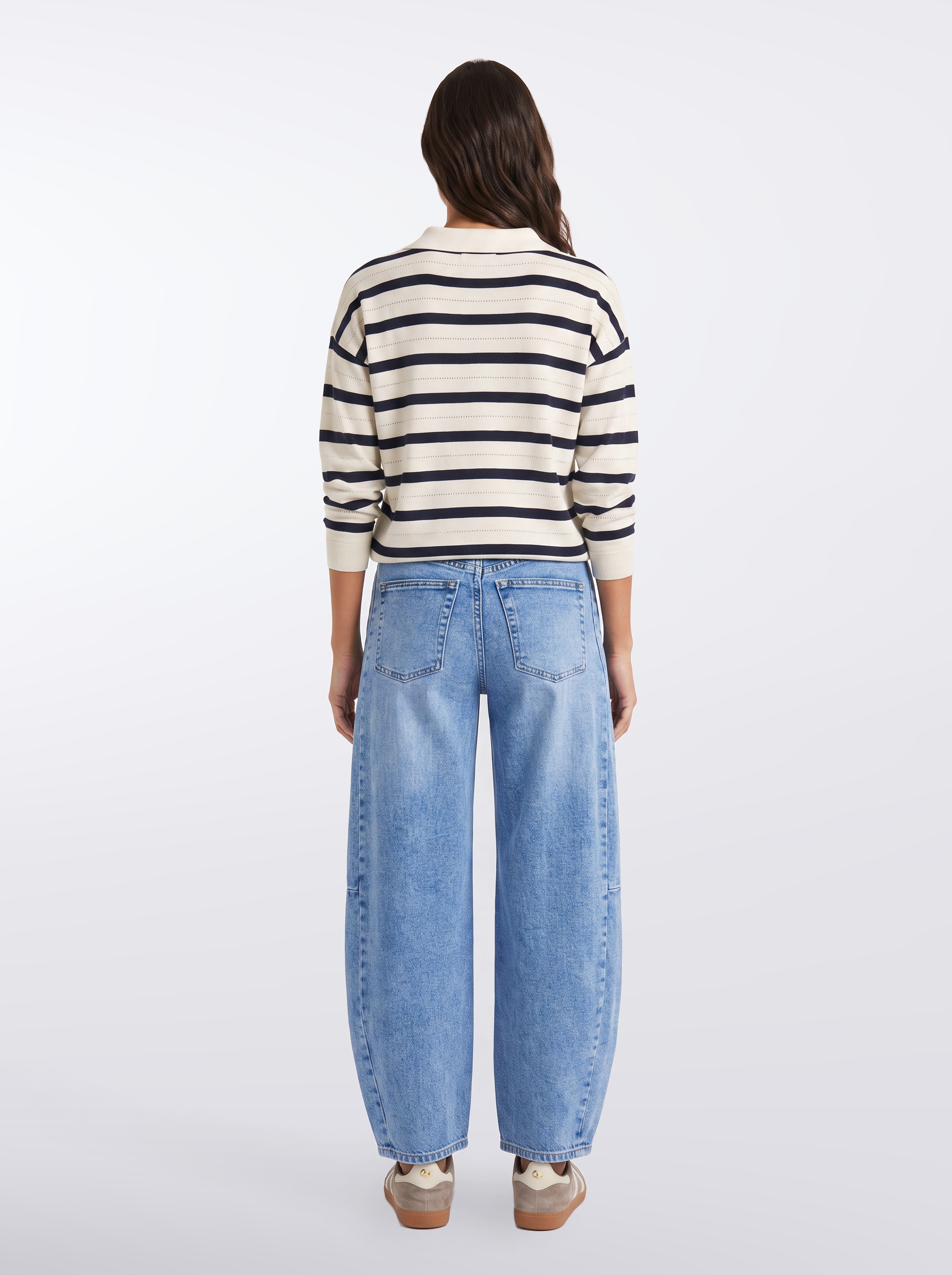 Polo Frenchie Knit - Ecru/Navy