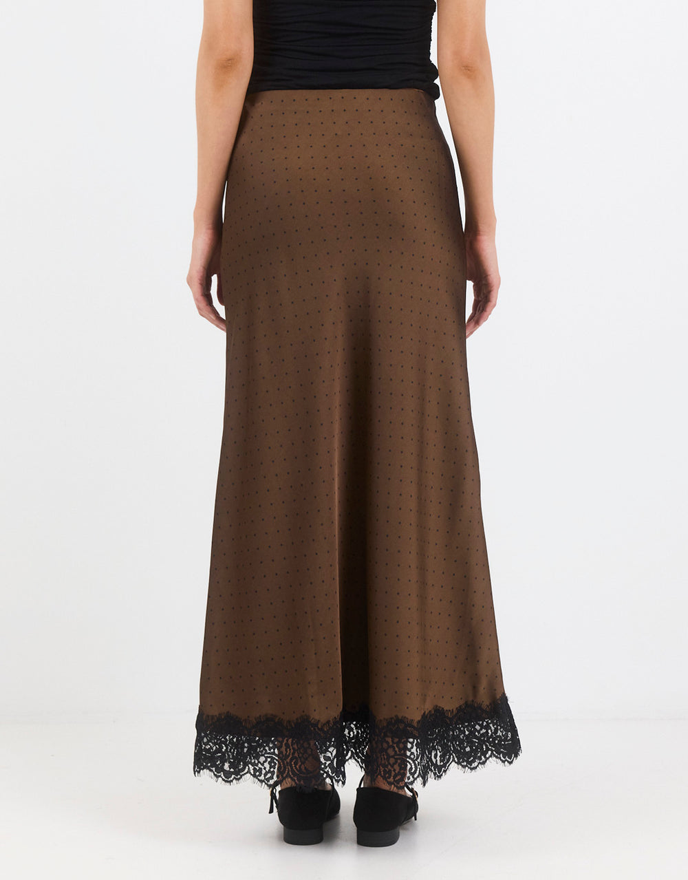georgia-zoe-margarita-satin-lace-trim-bias-maxi-skirt-chocolate-polka-dot-womens-clothing