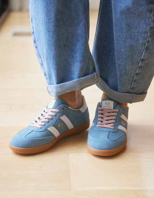 Exclusive - Parallel Suede Sneakers - Denim/Pink