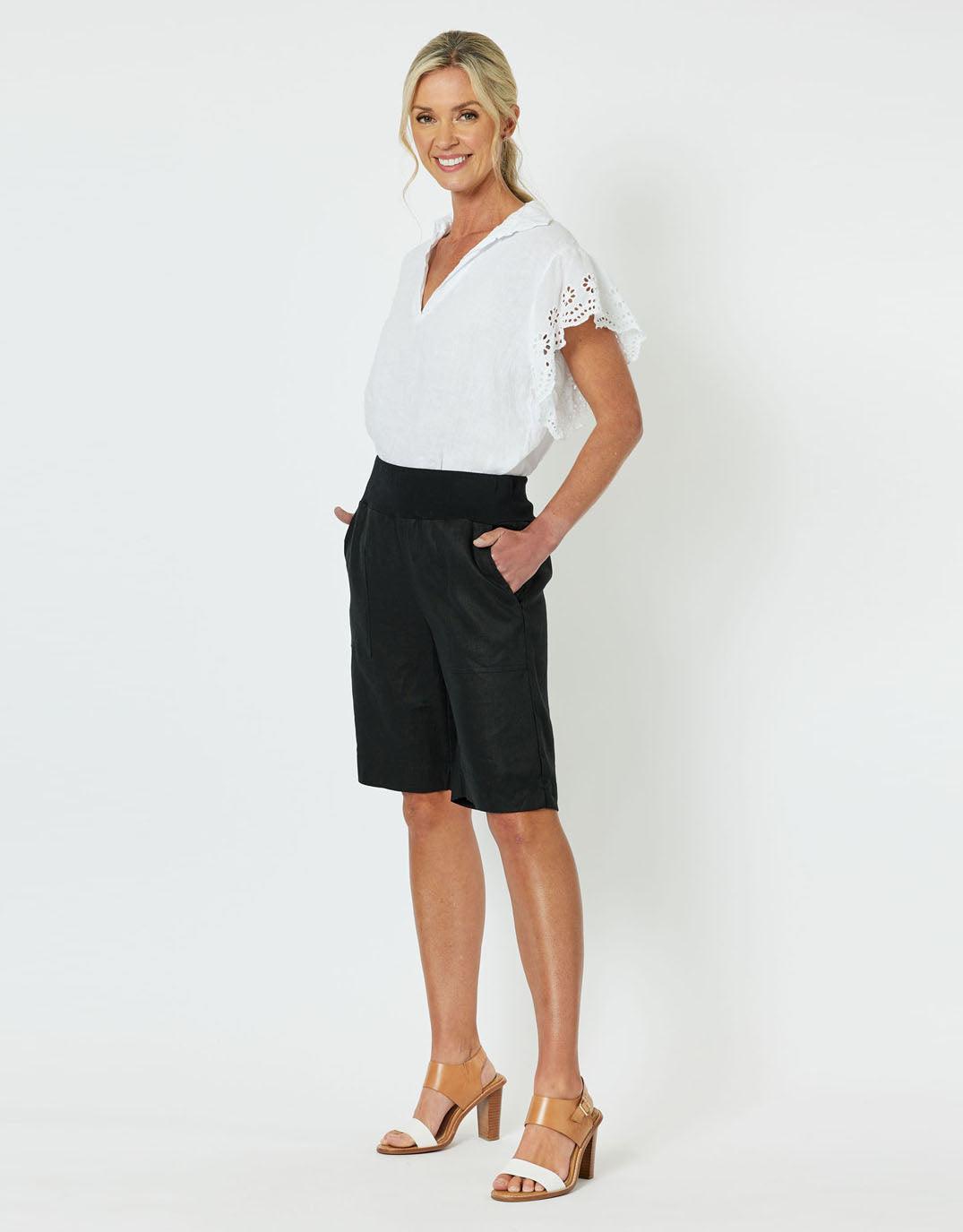 Gordon Smith - Jersey Waist Short - Black - White & Co Living Shorts