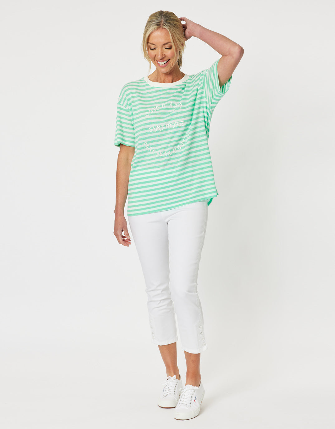 gordon-smith-saint-tropez-stripe-tee-mint-womens-clothing